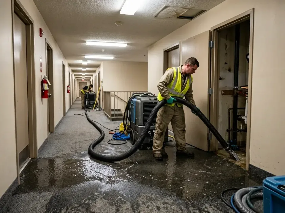 multi-unit-apartment-hallway-f-005 — frequently asked questions, Emergency Burst Pipe Water Extraction & Removal in St. Matt…